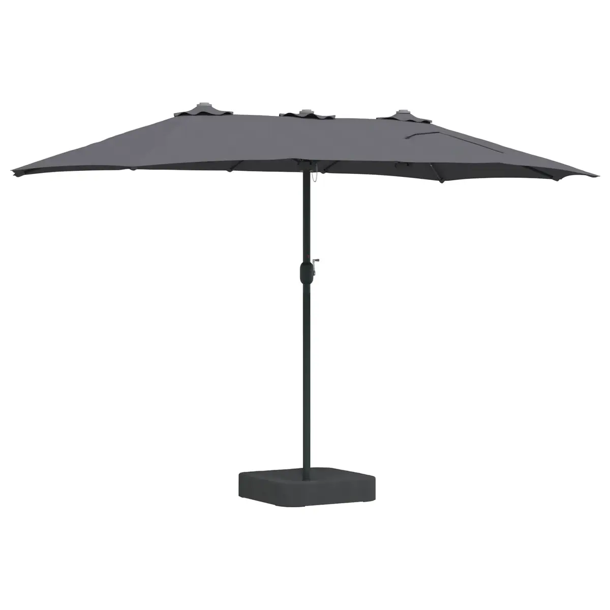 Garden Parasol Outdoor Umbrella 385 x 209 x 244 cm Anthracite Solar LED Crank