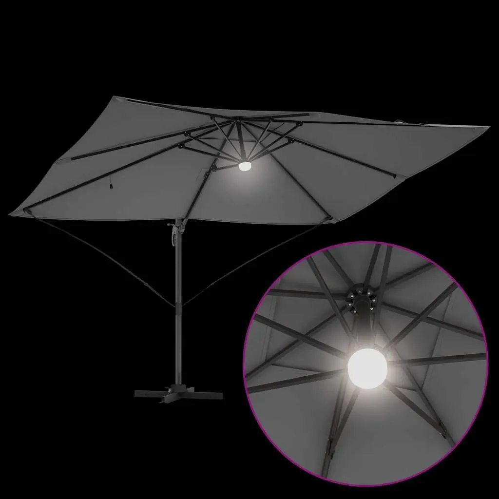 Cantilever Parasol Outdoor Garden Shade 351x250x253cm Anthracite Rotating