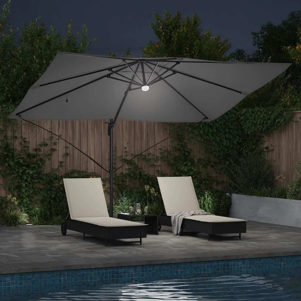 Cantilever Parasol Outdoor Garden Shade 351x250x253cm Anthracite Rotating