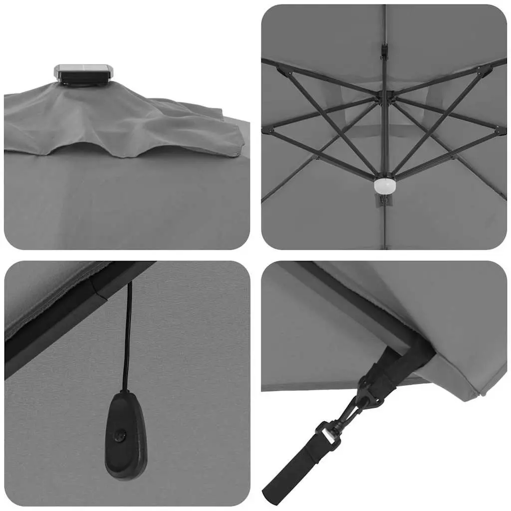 Cantilever Parasol Outdoor Garden Shade 351x250x253cm Anthracite Rotating