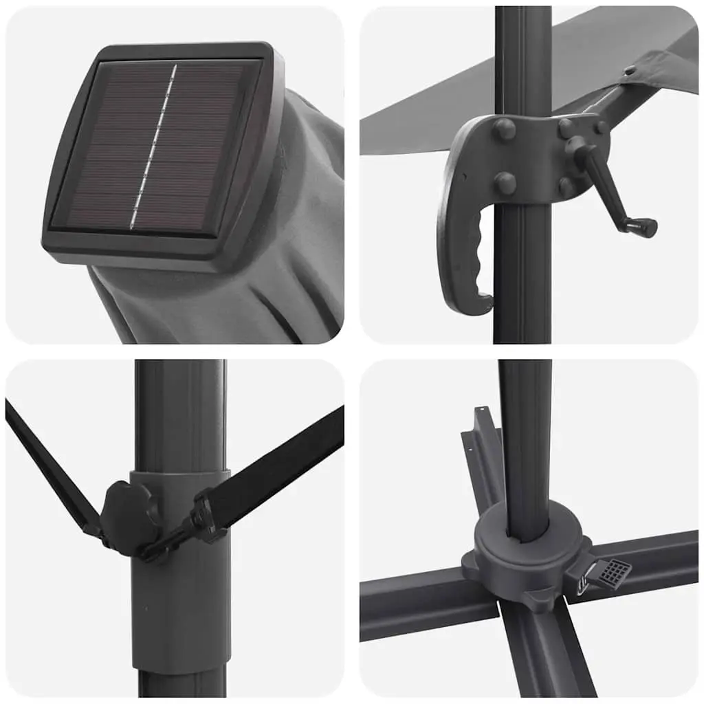 Cantilever Parasol Outdoor Garden Shade 351x250x253cm Anthracite Rotating