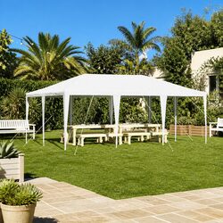 Party Tent Canopy White 600 x 400 x 266 cm Outdoor Garden Gazebo Shelter