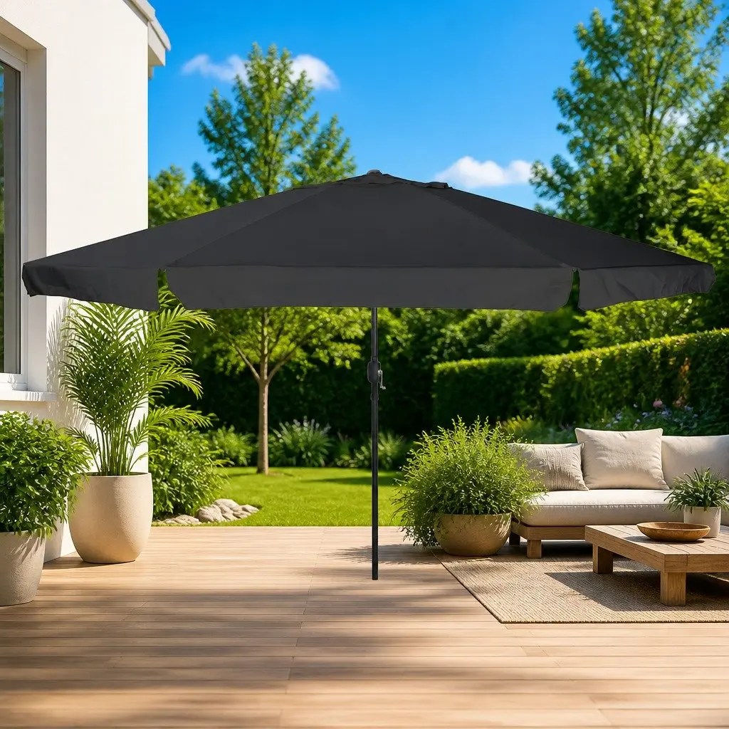 Garden Parasol Outdoor Umbrella Sunshade 394x394x248cm Anthracite