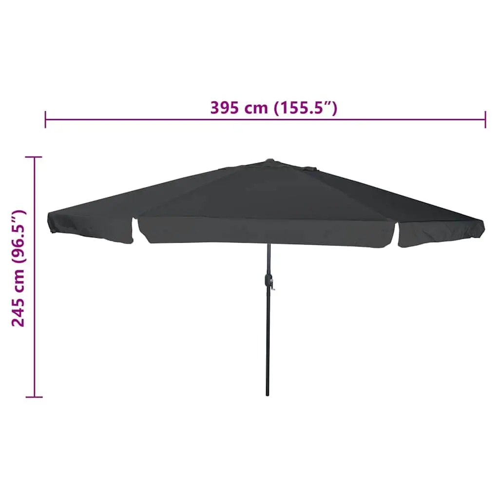 Garden Parasol Outdoor Umbrella Sunshade 394x394x248cm Anthracite