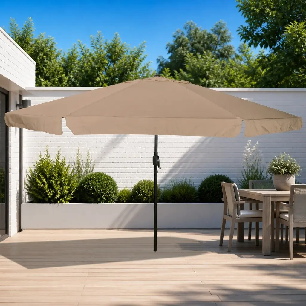 Garden Parasol Outdoor Sunshade 394 x 394 x 248 cm Taupe