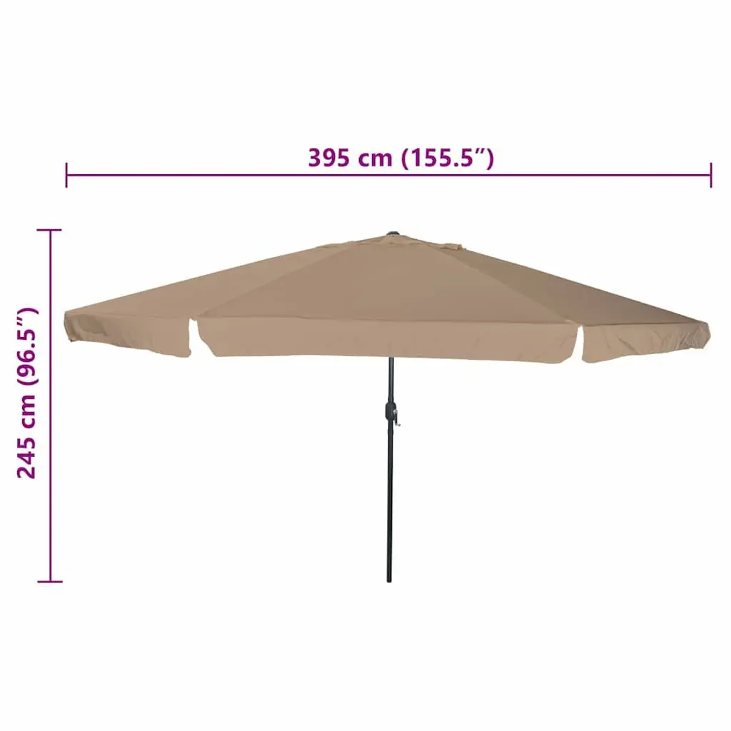 Garden Parasol Outdoor Sunshade 394 x 394 x 248 cm Taupe
