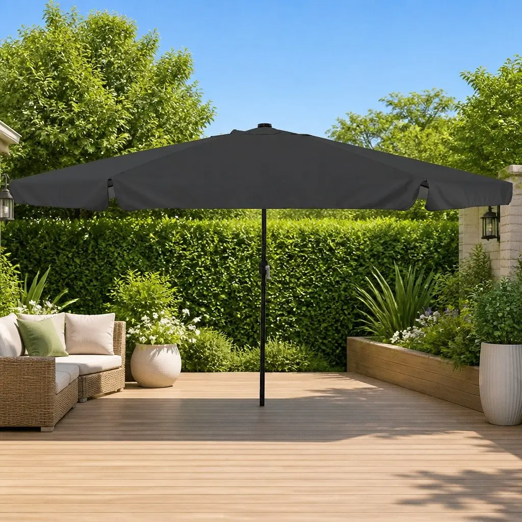 Garden Parasol Outdoor Umbrella 395x395x245cm Anthracite