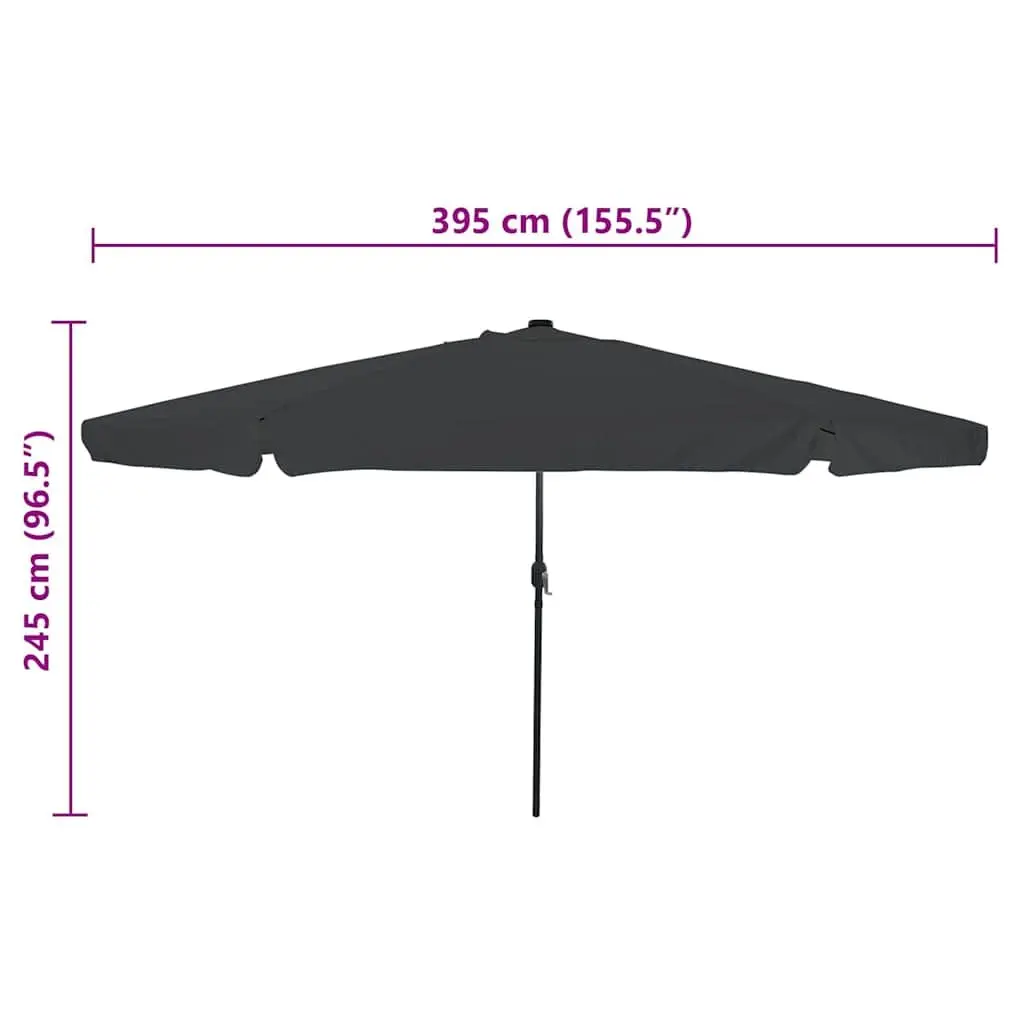 Garden Parasol Outdoor Umbrella 395x395x245cm Anthracite