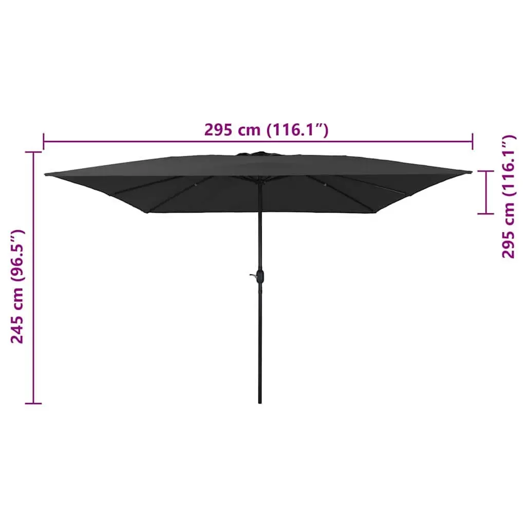 Garden Parasol Outdoor Umbrella 295x295x245cm Anthracite