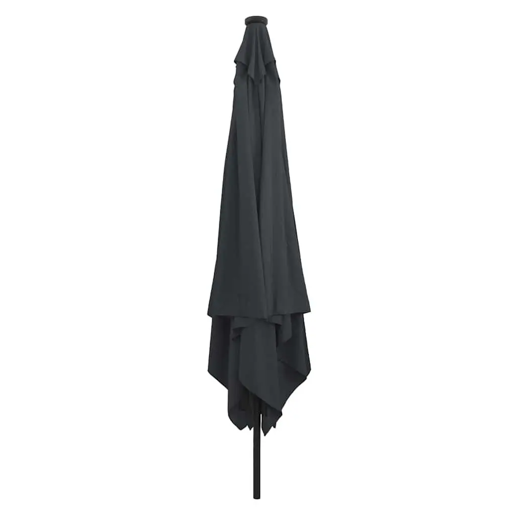 Garden Parasol Outdoor Shade 295cm Square Anthracite with LED Lights