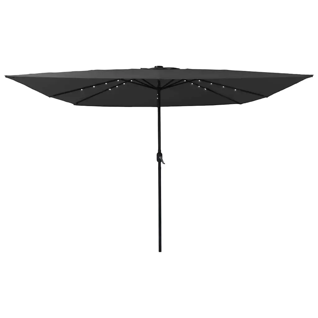 Garden Parasol Outdoor Shade 295cm Square Anthracite with LED Lights
