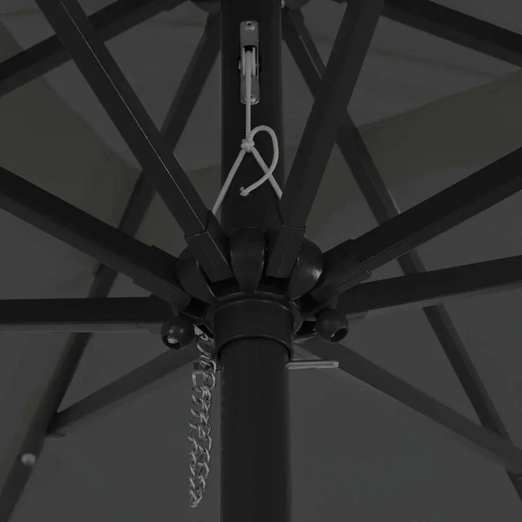 Garden Parasol Outdoor Shade 295cm Square Anthracite with LED Lights