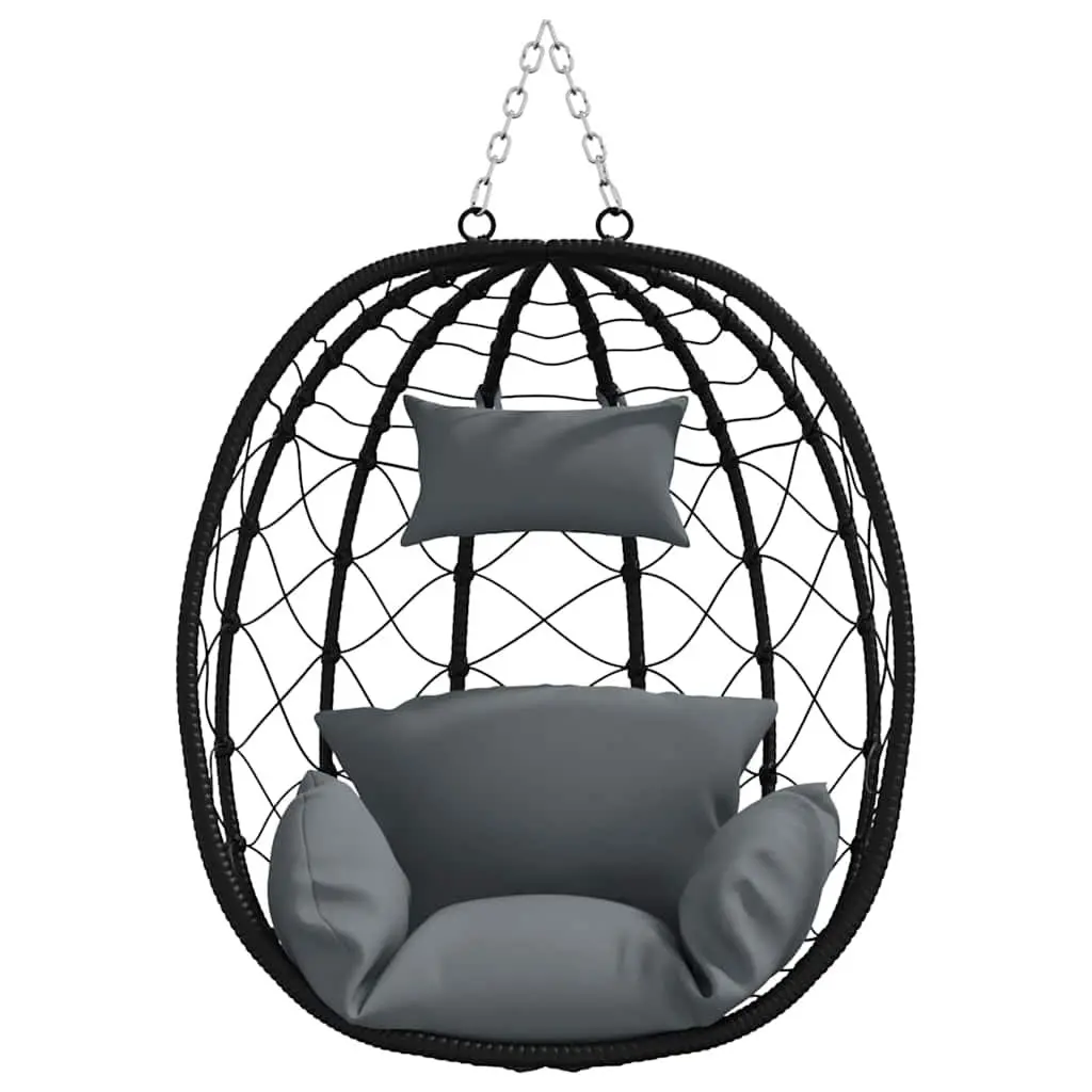 Hanging Egg Chair Ergonomic Support 91.5x54.5x107cm Anthracite Indoor Outdoor Swing