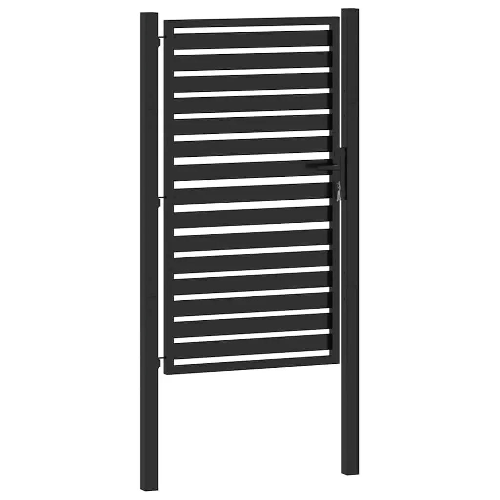 Garden Gate Lockable Security 100x150 cm Black