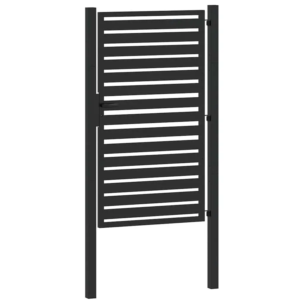 Garden Gate Lockable Security 100x150 cm Black