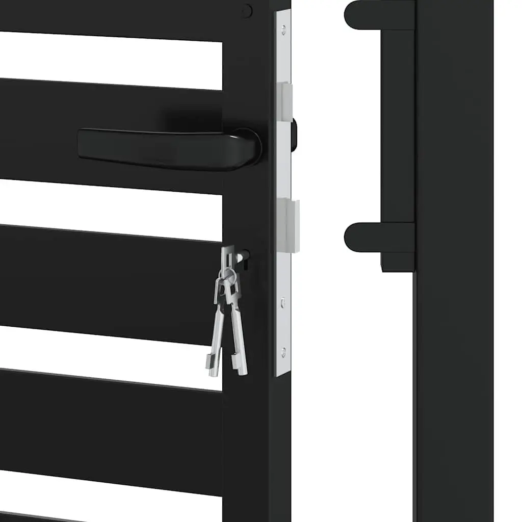 Garden Gate Lockable Security 100x150 cm Black