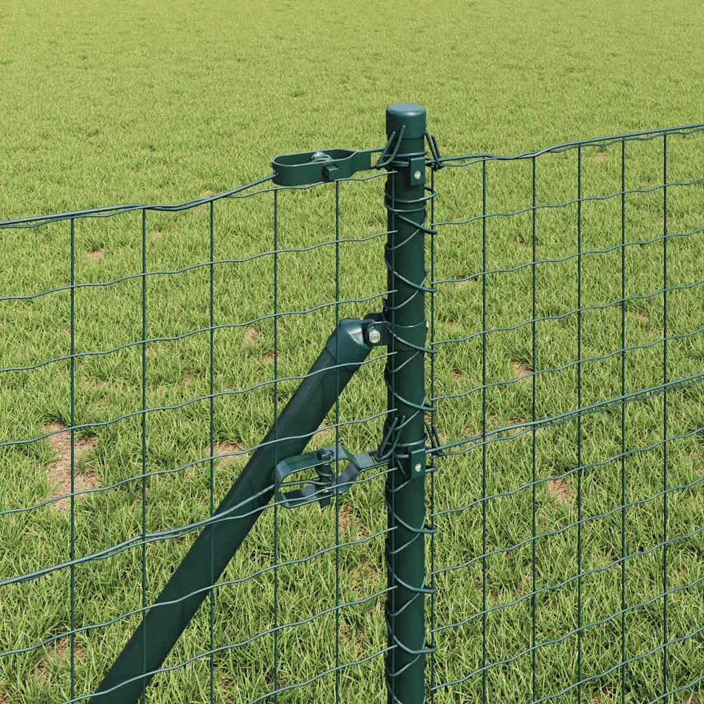 Steel Fence Post Green 7 Piece Garden Boundary Marker Outdoor Barrier Support