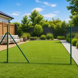 Practical Green Embedded Fence Post Set for Outdoor Use