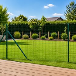 Embedded Fence Post 13 pcs Green Powder-Coated Steel Garden Boundary Marker