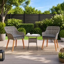 Comfortable and Value-Packed Grey Rattan Chair Set
