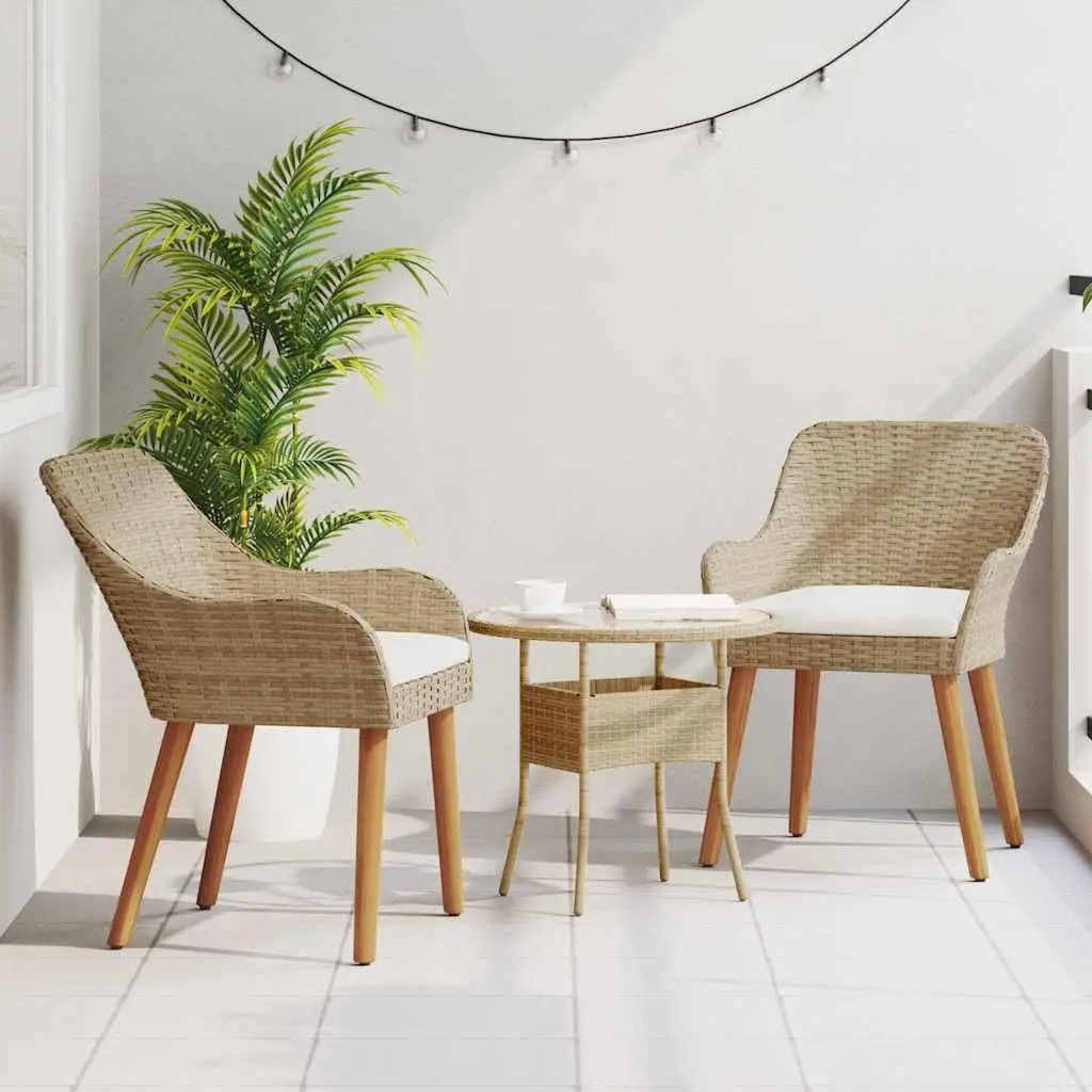 Beige Outdoor Chair Set 2 pcs for Relaxation