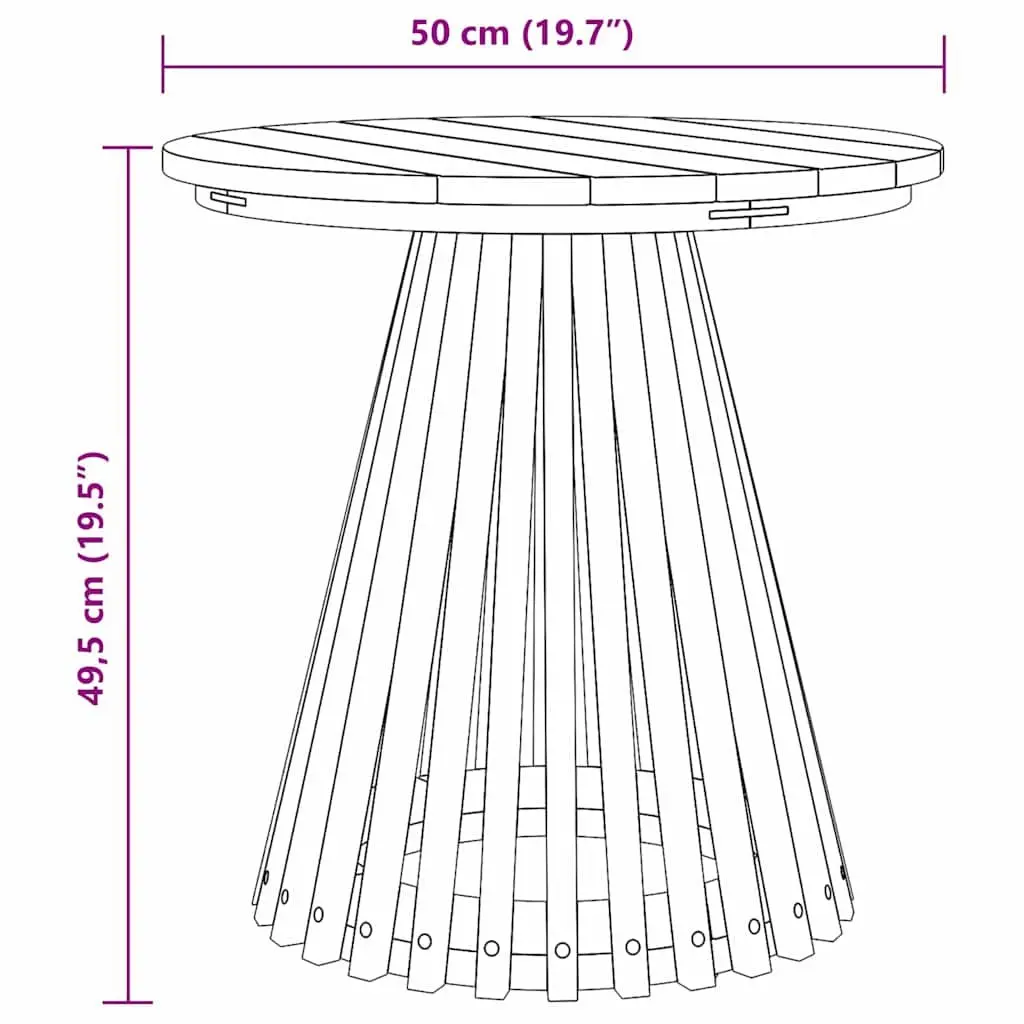 Brown Round Teak Wood Side Table for Outdoors