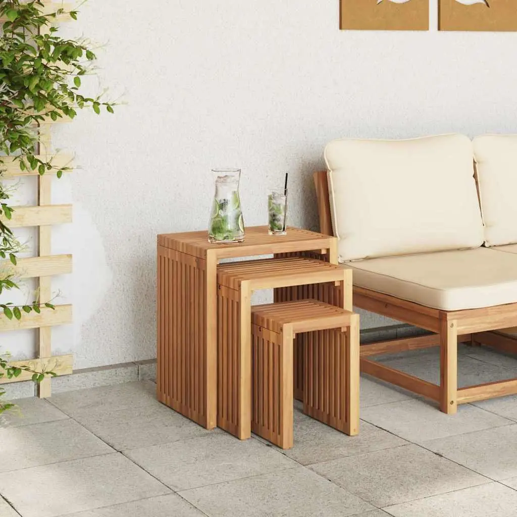 Garden Side Table Solid Teak Wood Outdoor Furniture Brown 33x44.5x51cm