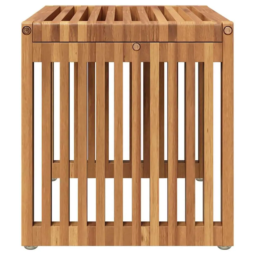 Garden Side Table Outdoor Use 50x32.5x35cm Brown Solid Teak Wood
