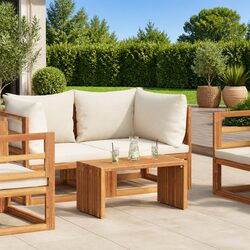 Reliable Teak Wood Garden Side Table 70cm in Brown