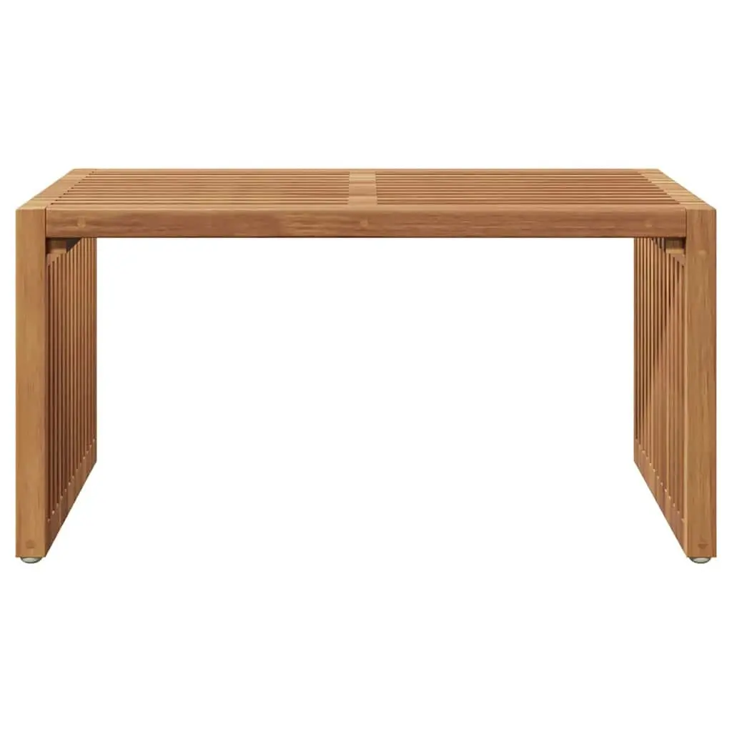 Garden Side Table Outdoor Use 70cm Brown Teak Wood Modern