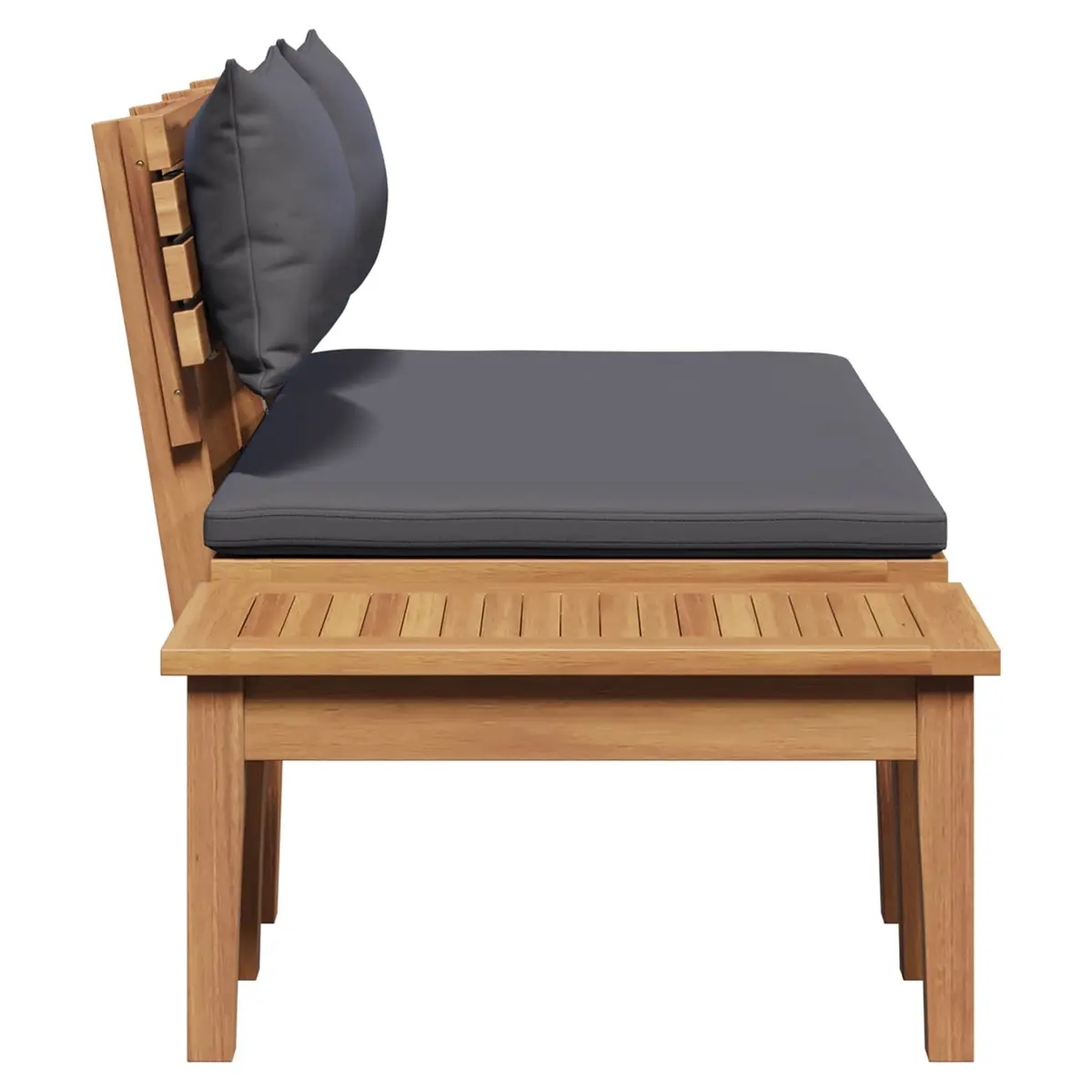 Grey Teak Wood Outdoor Bench and Table Set