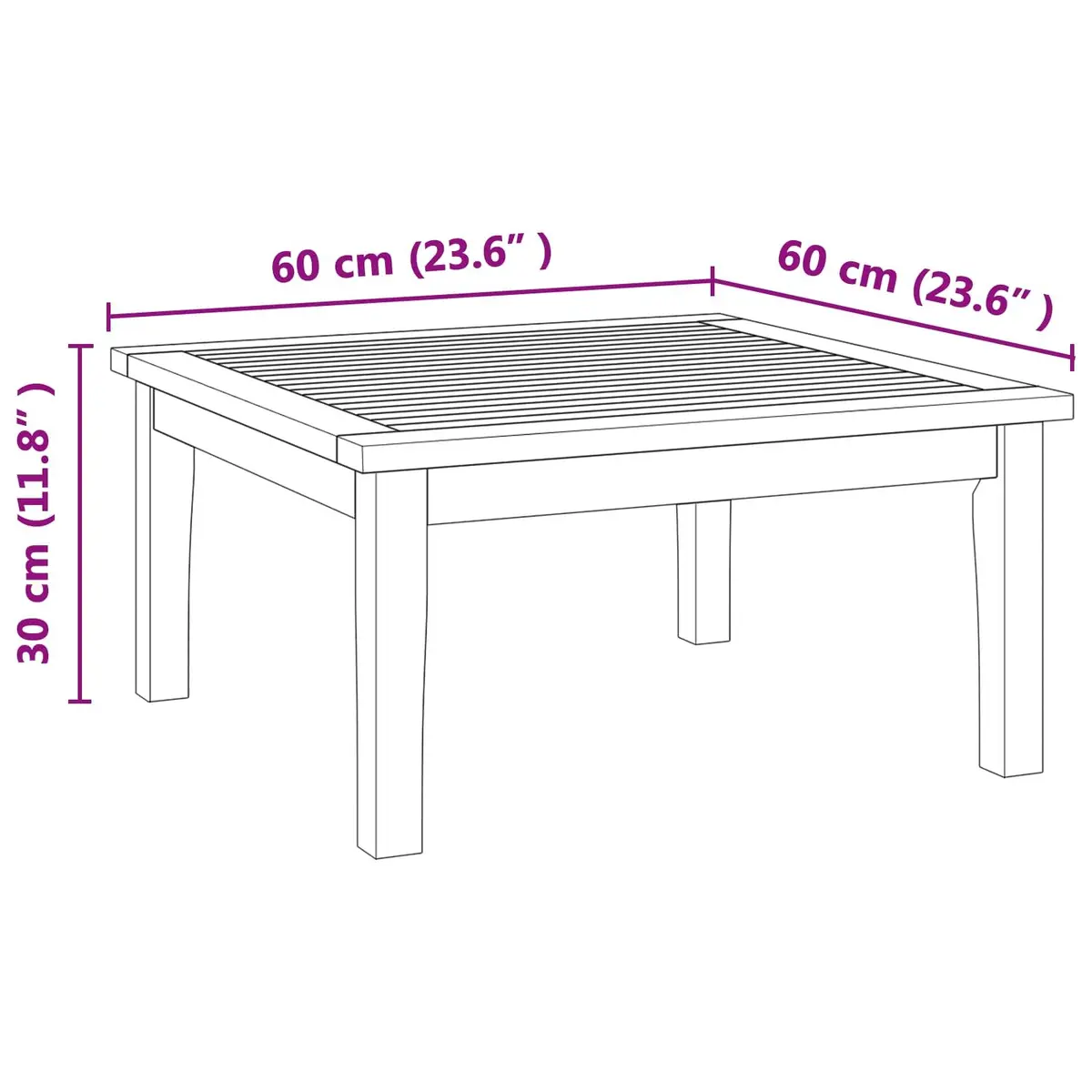 Garden Outdoor Furniture Set Rectangular Brown Solid Teak Wood Patio Table
