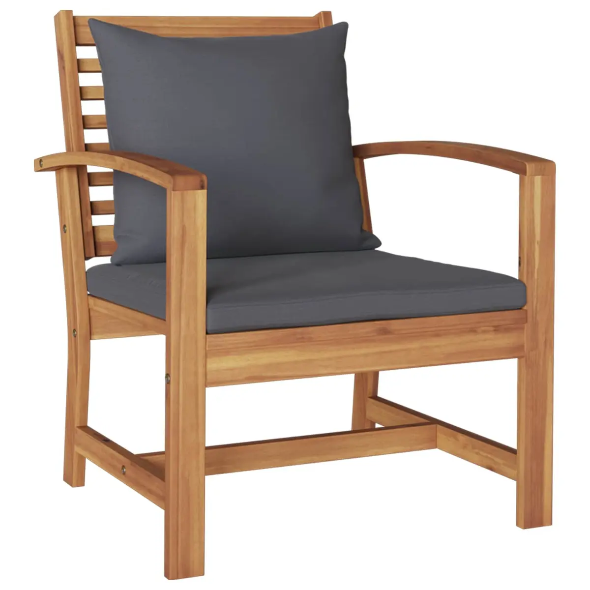Outdoor Chairs 2 Piece Set Brown Dark Grey Garden Patio Seating 65x60x76.5cm