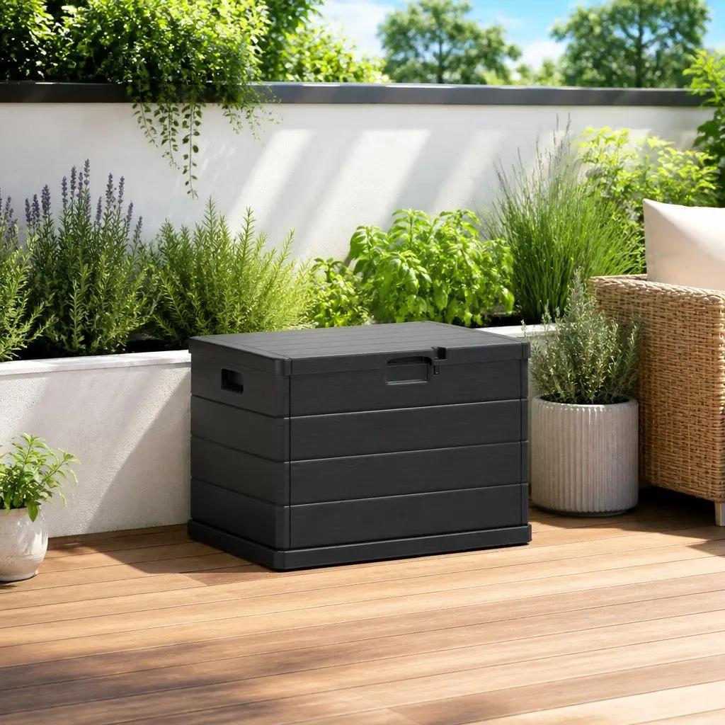 Garden Storage Box Outdoor Indoor Organiser 77.5 x 54.5 x 53 cm Anthracite