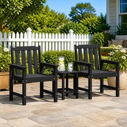 Value-Packed Black Outdoor Dining Chair Set of 2