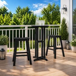 Reliable Black Outdoor Round Bar Table 55x55x107cm
