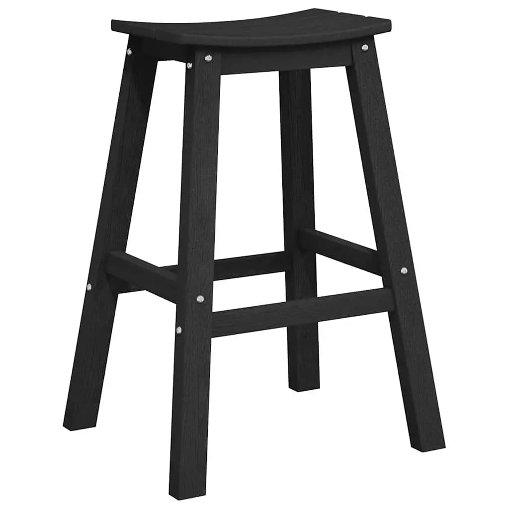 Bar Stools 2 Pieces Black Outdoor Garden Seating Contemporary Design