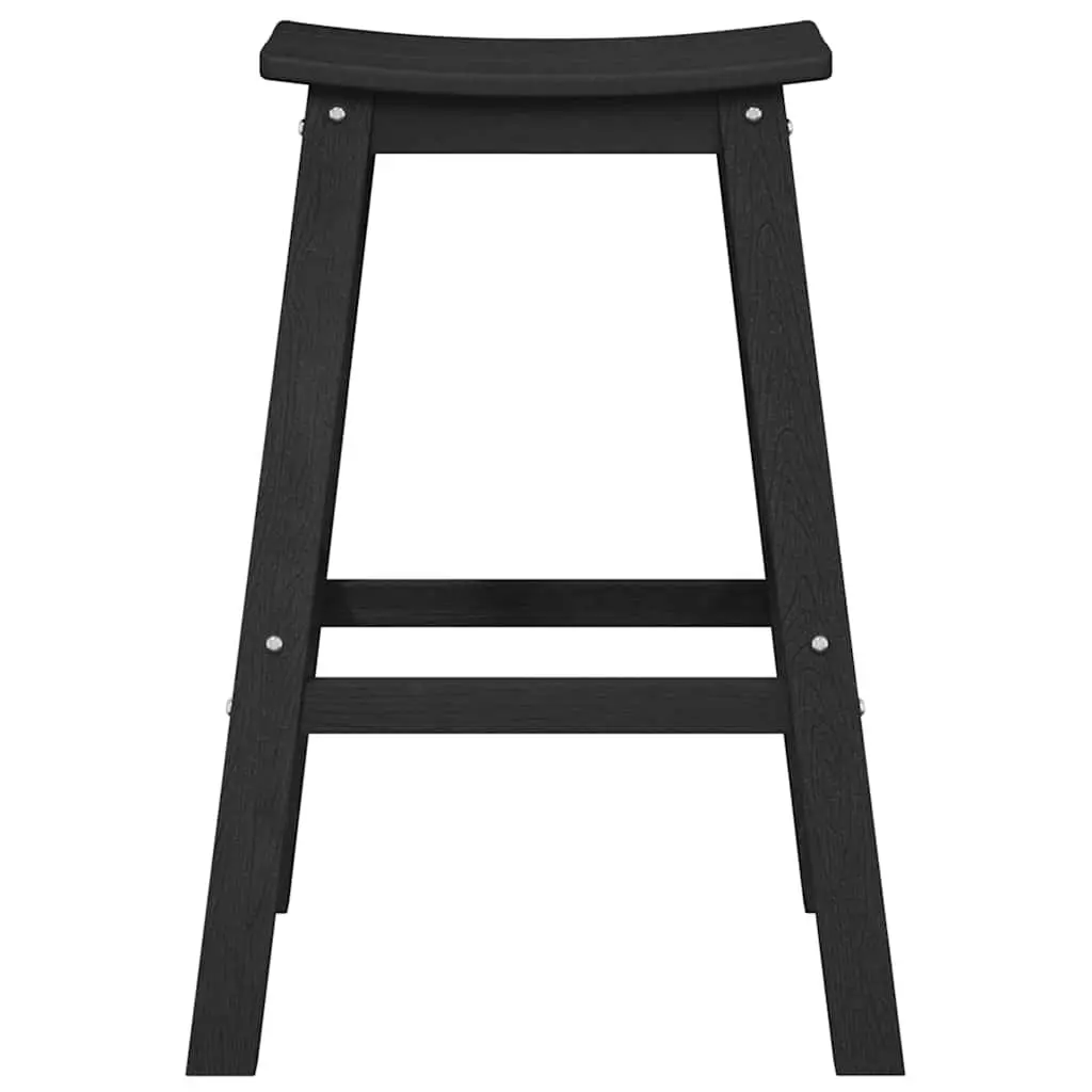Bar Stools 2 Pieces Black Outdoor Garden Seating Contemporary Design