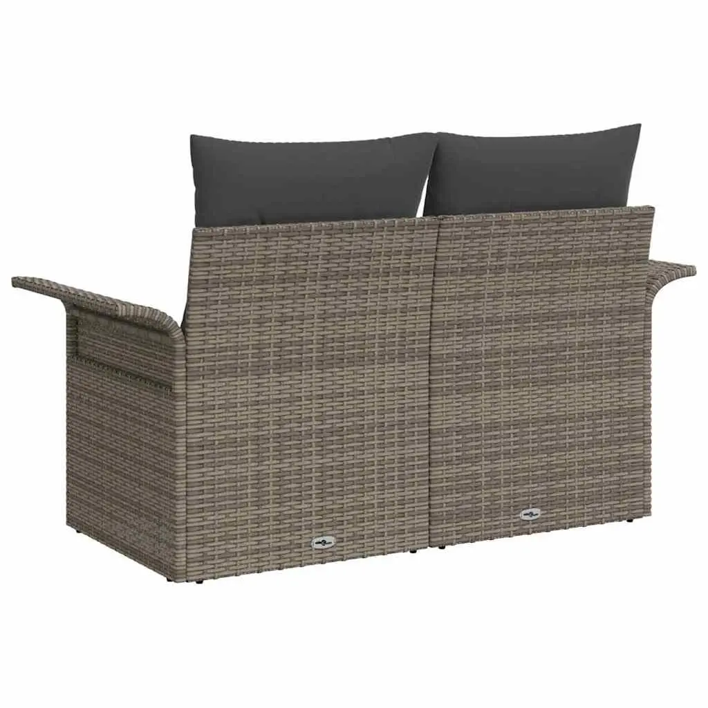 Garden Sofa Outdoor Seating Grey Poly Rattan 141 x 62 x 69 cm