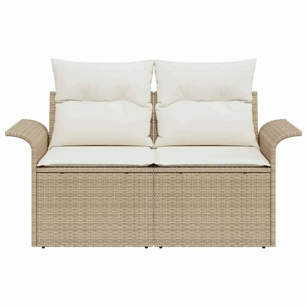Beige Outdoor Sofa with Cushion Pad
