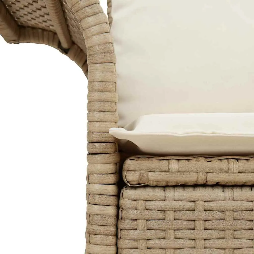 Beige Outdoor Sofa with Cushion Pad
