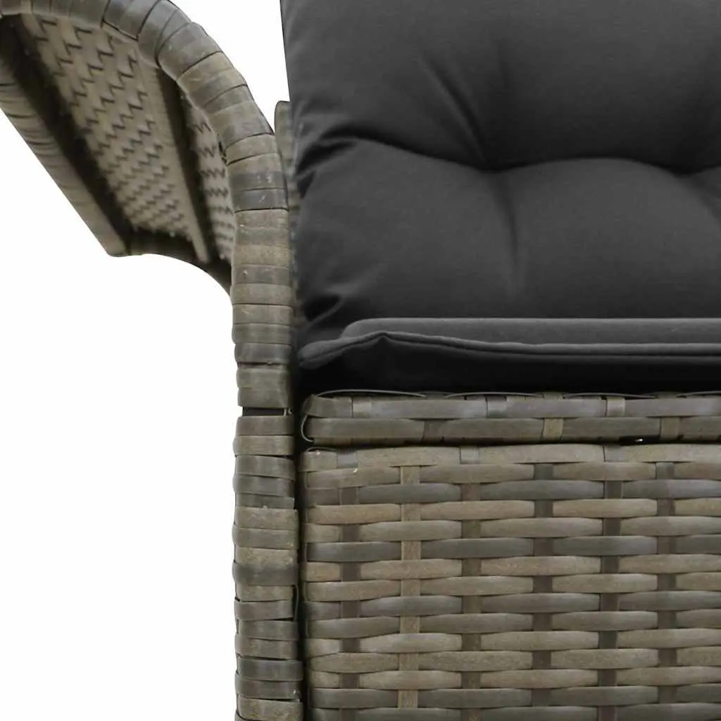 Garden Sofa Outdoor Seating Grey Poly Rattan 141 x 62 x 69 cm