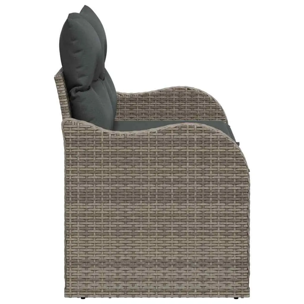 Garden Sofa Outdoor Relaxation 121x62x69cm Grey Poly Rattan