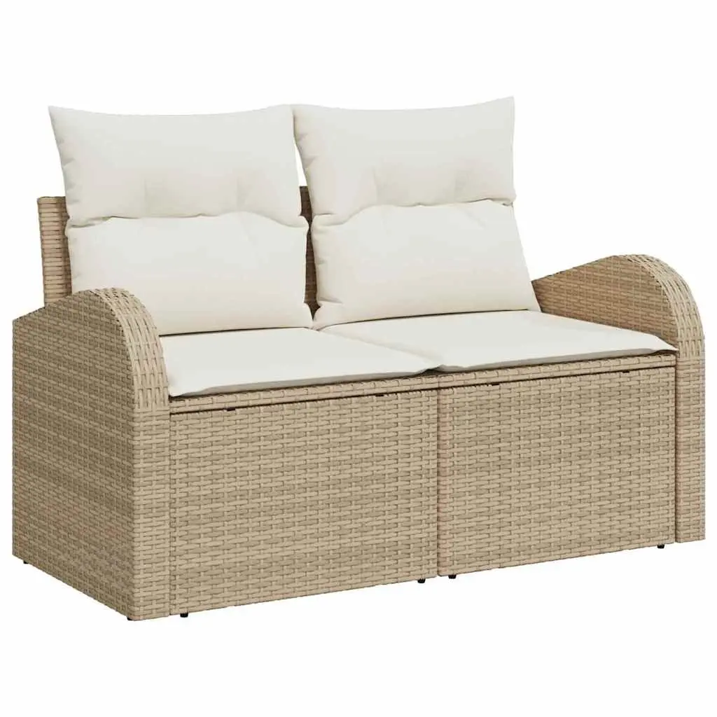 Beige Poly Rattan Outdoor Sofa for Comfort