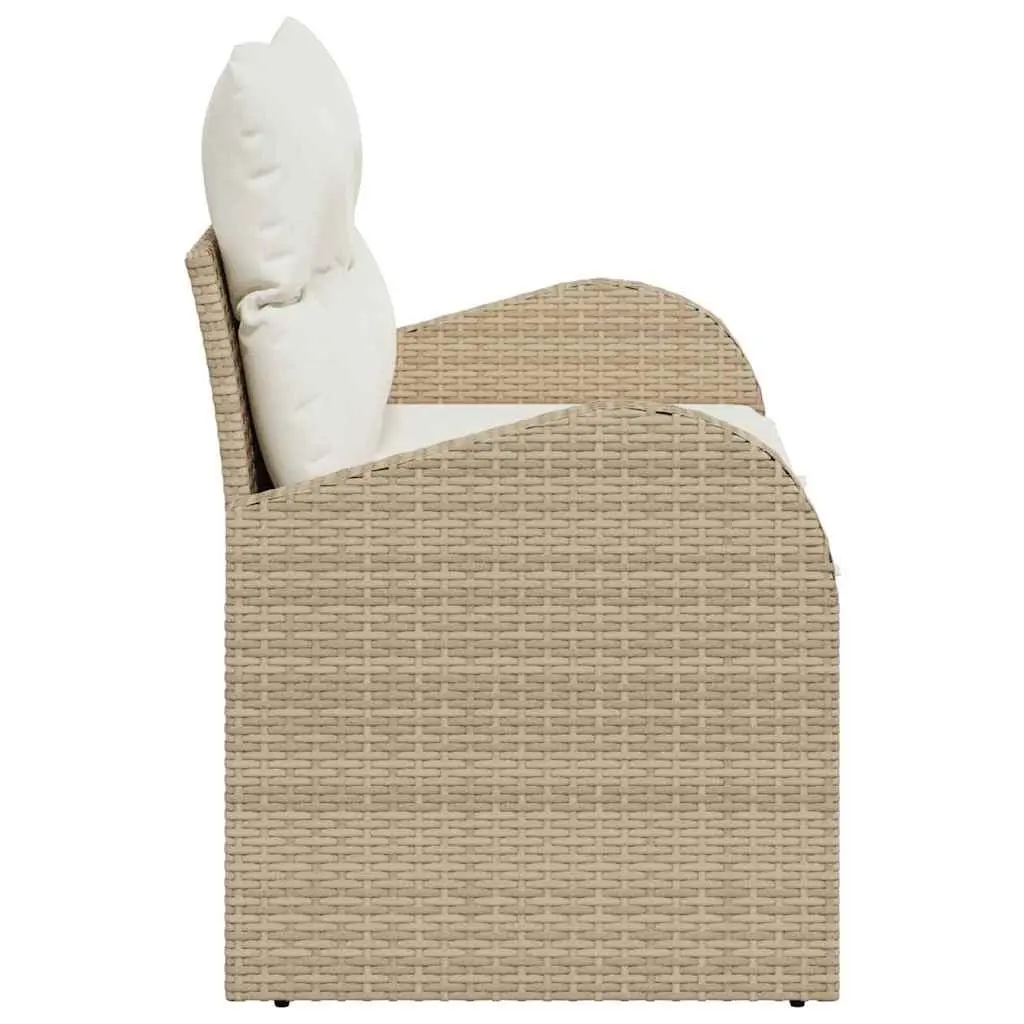 Beige Poly Rattan Outdoor Sofa for Comfort