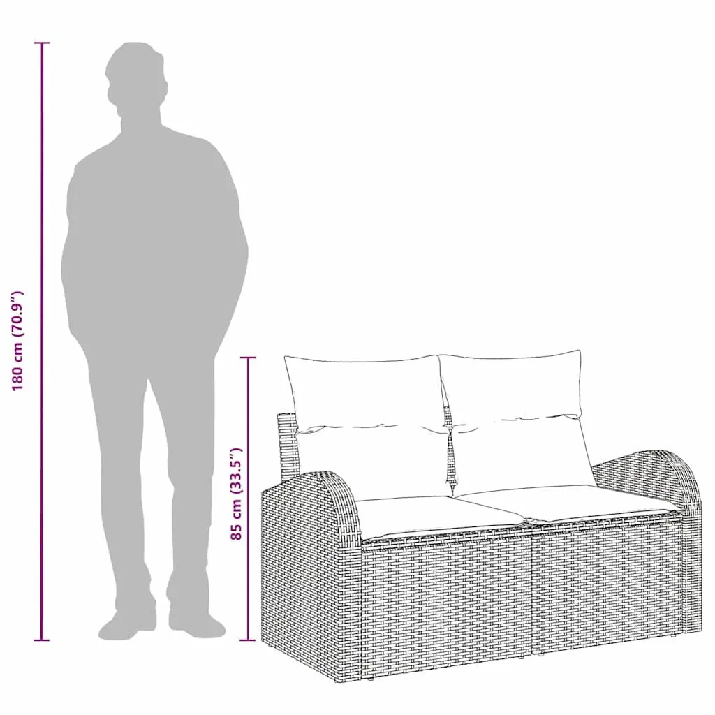 Beige Poly Rattan Outdoor Sofa for Comfort
