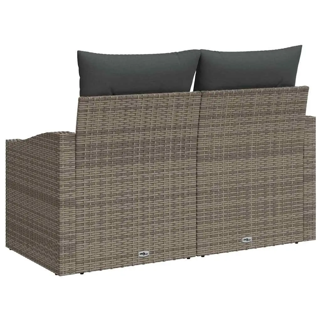 Modular Garden Sofa Outdoor Seating 123x62x69cm Grey Poly Rattan