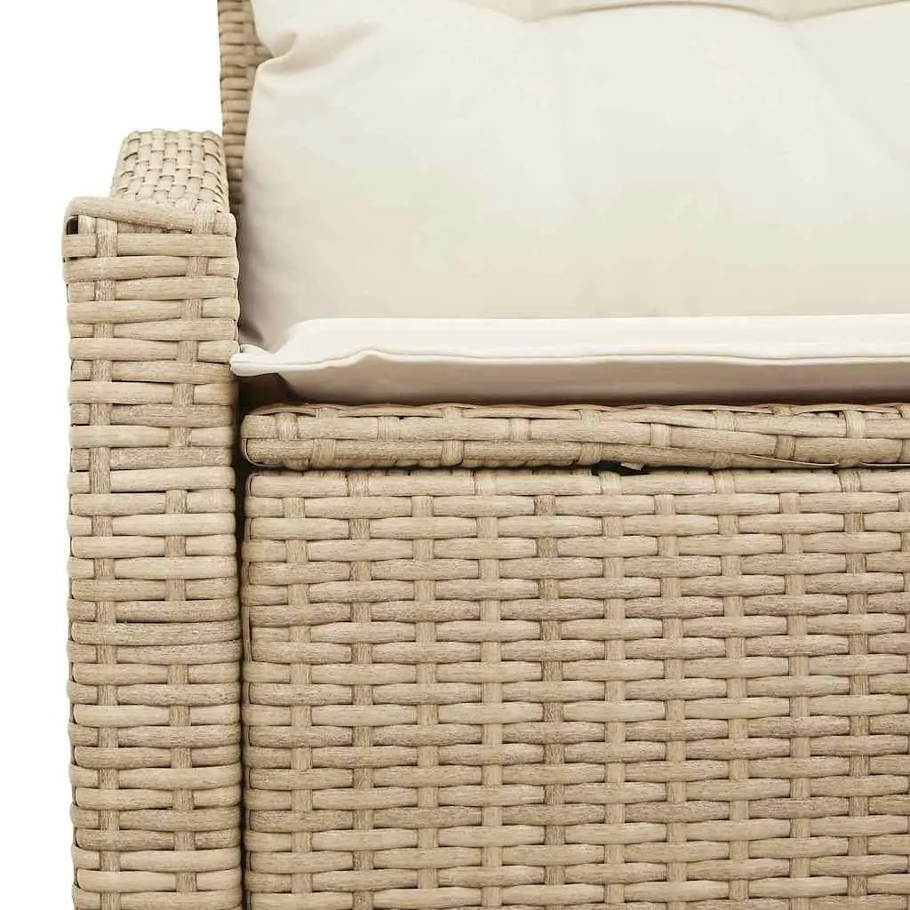 Modular Outdoor Garden Sofa Poly Rattan Beige Patio Seating 123x62x69 cm