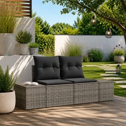 Affordable Comfort: Grey Poly Rattan Garden Sofa