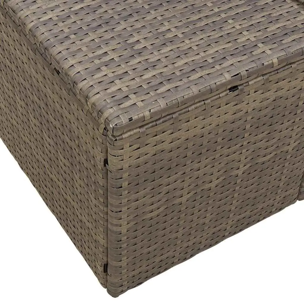 Garden Sofa Outdoor Seating 184 x 62 x 69 cm Grey Poly Rattan Steel Frame